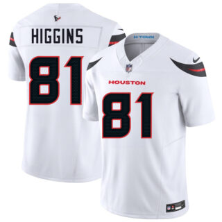 Youth Houston Texans #81 Jayden Higgins White 2025 Draft Vapor F.U.S.E. Limited Stitched Jersey