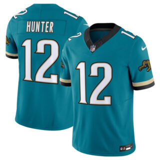 Youth Jacksonville Jaguars #12 Travis Hunter Teal 2025 Draft F.U.S.E. Prowler Throwback Vapor Limited Stitched Football Jersey