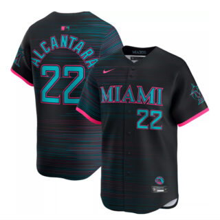 Youth Miami Marlins #22 Sandy Alcantara Black 2025 City Connect Limited Stitched Baseball Jersey