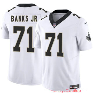 Youth New Orleans Saints #71 Kelvin Banks Jr White 2025 Draft F.U.S.E Vapor Limited Stitched Football Jersey