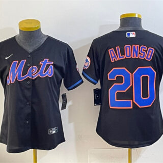 Youth New York Mets #20 Pete Alonso Black Cool Base Stitched Baseball Jersey