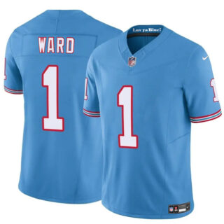 Youth Tennessee Titans #1 Cameron Ward Blue 2025 Draft F.U.S.E. Throwback Vapor Limited Stitched Football Jersey