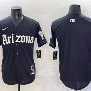Men's Arizona Diamondbacks Blank Black 'Gothic Desert Fang Edition' Vapor Premier Limited Stitched Baseball Jersey