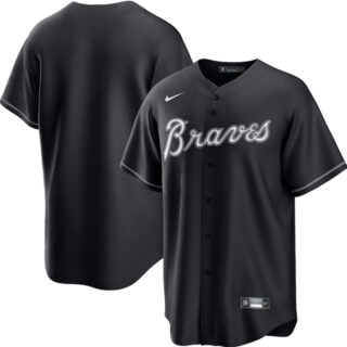 Men's Atlanta Braves Blank Black Lights Out Limited Stitched Baseball Jersey