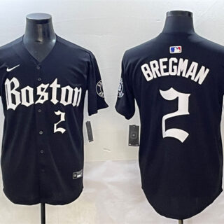 Men's Boston Red Sox #2 Alex Bregman Black Gothic Vapor Limited Stitched Baseball Jersey