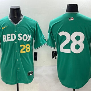 Men's Boston Red Sox #28 Kristian Campbell Green 2025 City Connect Limited Stitched Baseball Jersey