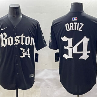 Men's Boston Red Sox #34 David Ortiz Black Gothic Vapor Limited Stitched Baseball Jersey