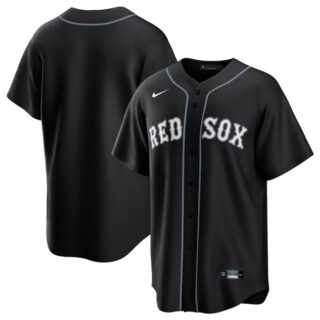 Men's Boston Red Sox Blank Black Lights Out Limited Stitched Baseball Jersey