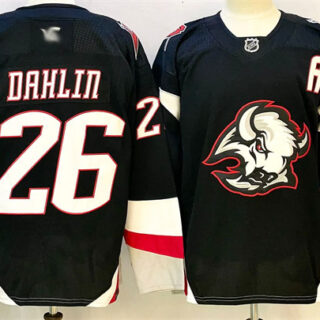 Men's Buffalo Sabres #26 Rasmus Dahlin Black 2024-25 Alternate With A Patch Stitched Hockey Jersey