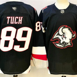 Men's Buffalo Sabres #89 Alex Tuch Black 2024-25 Alternate Stitched Hockey Jersey