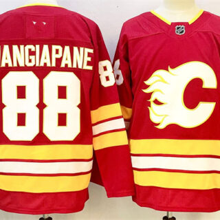 Men's Calgary Flames #88 Andrew Mangiapane Red 2024-25 Home Stitched Hockey Jersey