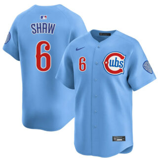 Men's Chicago Cubs #6 Matt Shaw Blue 2024 25 2nd Alternate Limited Stitched Baseball Jersey