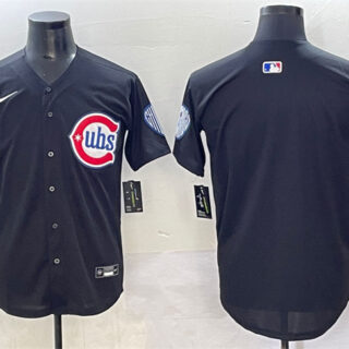 Men's Chicago Cubs Blank Black Limited Stitched Baseball Jersey