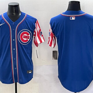 Men's Chicago Cubs Blank Royal 2025 Independence Day Vapor Premier Limited Stitched Baseball Jersey