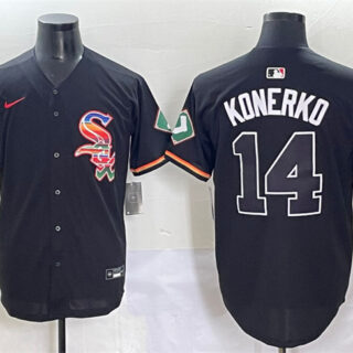 Men's Chicago White Sox #14 Paul Konerko Black Mexico Limited Stitched Jersey