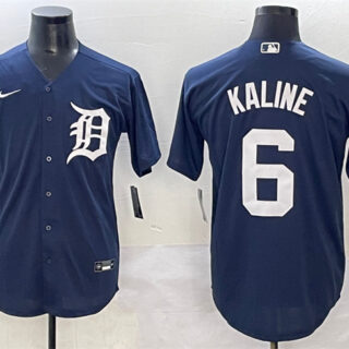 Men's Detroit Tigers #6 Al Kaline Navy Cool Base Stitched Baseball Jersey