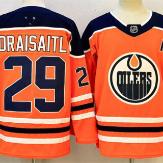 Men's Edmonton Oilers #29 Leon Draisaitl Orange 2025 Stitched Hockey Jersey