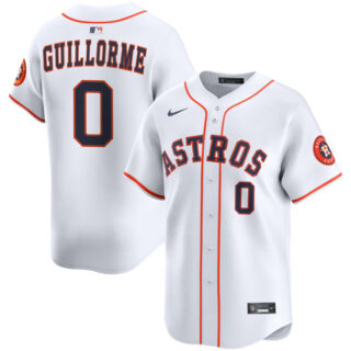 Men's Houston Astros #0 Luis Guillorme White 2025 Home Limited Stitched Baseball Jersey