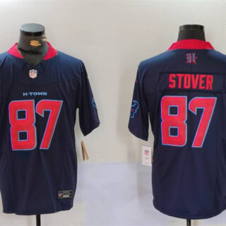 Men's Houston Texans #87 Cade Stover Navy 2nd Alternate F.U.S.E. Vapor Limited Stitched Football Jersey