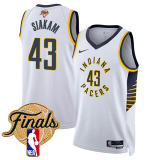 Men's Indiana Pacers #43 Pascal Siakam White 2025 Finals Association Edition Stitched Basketball Jersey