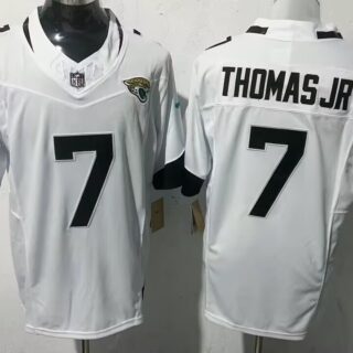 Men's Jacksonville Jaguars #7 Brian Thomas Jr White 2025 F.U.S.E. Vapor Limited Stitched Football Jersey