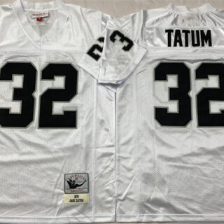 Men's Las Vegas Raiders #32 Jack Tatum White Throwback Stitched Football Jersey
