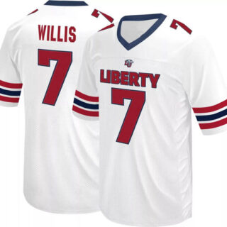 Men's Liberty Flames #7 Malik Willis White Stitched Football Jersey