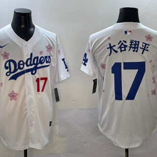 Men's Los Angeles Dodgers #17 Shohei Ohtani White 2025 Tokyo Series Limited Stitched Baseball Jersey