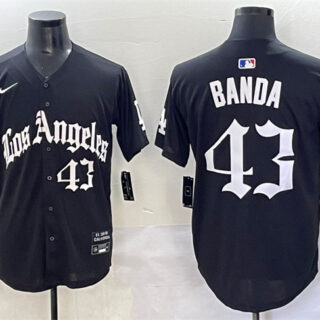 Men's Los Angeles Dodgers #43 Anthony Banda Black Mexico 2025 LA Gothic Style With 2024 World Series Champions Patch Vapor Premier Limited Stitched Baseball Jersey