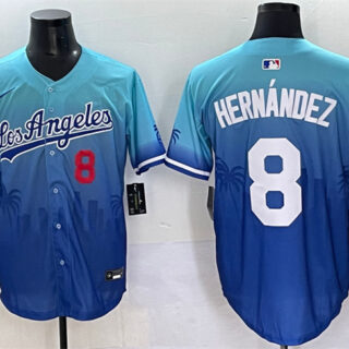 Men's Los Angeles Dodgers #8 Enrique Hernandez Blue Limited Stitched Baseball Jersey