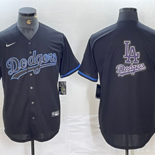 Men's Los Angeles Dodgers Team Big Logo Black Fashion Stitched Baseball Jersey