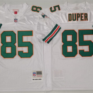 Men's Miami Dolphins #85 Mark Duper White Throwback Stitched Football Jersey