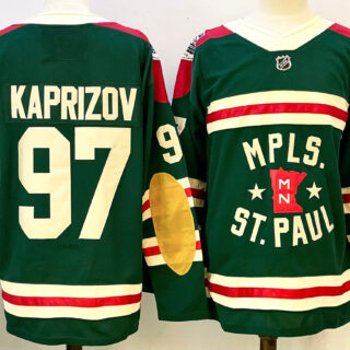 Men's Minnesota Wild #97 Kirill Kaprizov Green 2024-25 Stitched Hockey Jersey