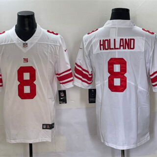 Men's New York Giants #8 Jevon Holland White 2025 Vapor Untouchable Limited Stitched Jersey