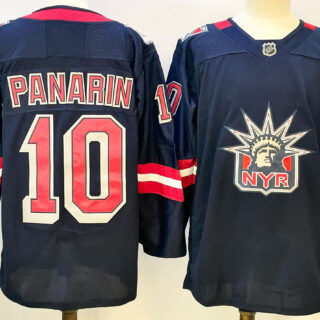 Men's New York Rangers #10 Artemi Panarin Navy Stitched Hockey Jersey