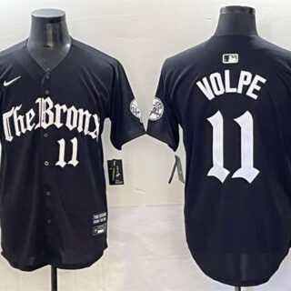 Men's New York Yankees #11 Anthony Volpe Black 'Gothic Legacy Edition' Vapor Premier Limited Stitched Baseball Jersey