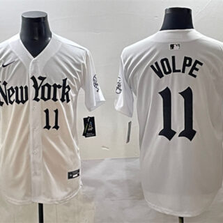 Men's New York Yankees #11 Anthony Volpe White 'Gothic Legacy Edition' Vapor Premier Limited Stitched Baseball Jerseys