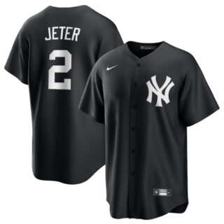 Men's New York Yankees #2 Derek Jeter Black Lights Out Limited Stitched Baseball Jersey