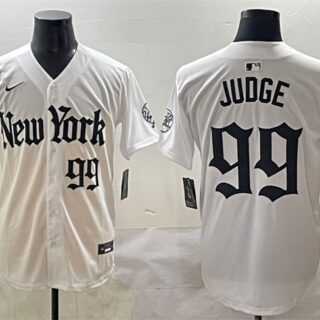 Men's New York Yankees #99 Aaron Judge White 'Gothic Legacy Edition' Vapor Premier Limited Stitched Baseball Jersey