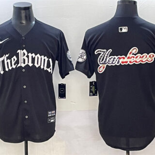 Men's New York Yankees Team Big Logo Black 'Gothic Legacy Edition' Vapor Premier Limited Stitched Baseball Jersey 002