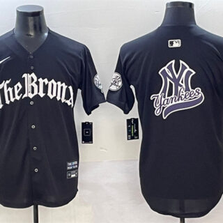 Men's New York Yankees Team Big Logo Black 'Gothic Legacy Edition' Vapor Premier Limited Stitched Baseball Jersey 004