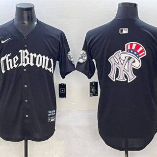 Men's New York Yankees Team Big Logo Black 'Gothic Legacy Edition' Vapor Premier Limited Stitched Baseball Jersey 005