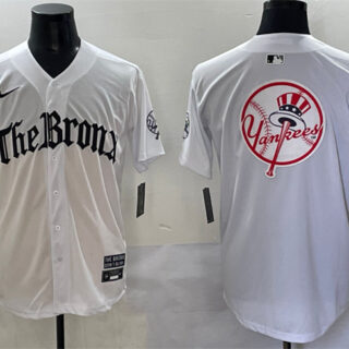 Men's New York Yankees Team Big Logo White 'Gothic Legacy Edition' Vapor Premier Limited Stitched Baseball Jerseys