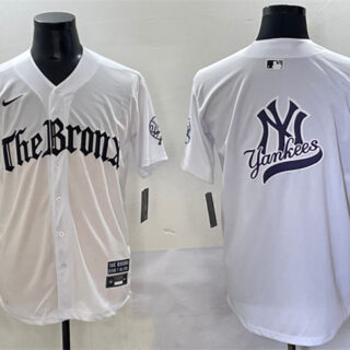 Men's New York Yankees Team Big Logo White 'Gothic Legacy Edition' Vapor Premier Limited Stitched Baseball Jerseys