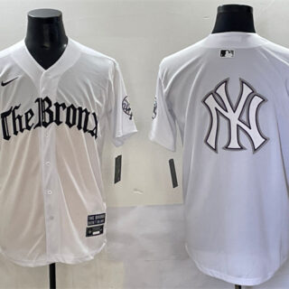 Men's New York Yankees Team Big Logo White 'Gothic Legacy Edition' Vapor Premier Limited Stitched Baseball Jerseys