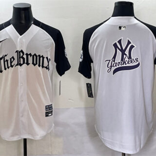 Men's New York Yankees Team Big Logo White Black 'Gothic Legacy Edition' Vapor Premier Limited Stitched Baseball Jerseys