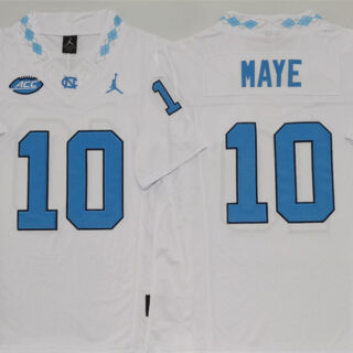 Men's North Carolina Tar Heels #10 Drake Maye White F.U.S.E. Limited College Stitched Jersey
