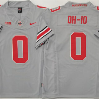 Men's Ohio State Buckeyes #0 OH-IO Grey 2025 F.U.S.E. Limited Stitched Jersey