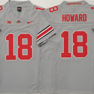 Men's Ohio State Buckeyes #18 Will Howard Grey 2025 F.U.S.E. Limited Stitched Jersey
