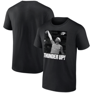 Men's Oklahoma City Thunder Shai Gilgeous-Alexander Black 2025 Finals Champions Celebration T-Shirt